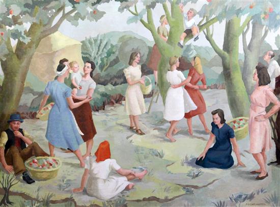 F. Winifred Darlington The Apple Pickers, 27 x 36in.